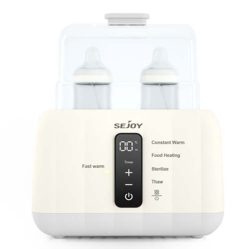 Sejoy Bottle Warmer For Baby,6-in-1 Fast Baby Milk Warmer with LCD Display,Double Bottle Warmer,Steam Sterilizer,24H Temperature Control for Breastmilk & Formula