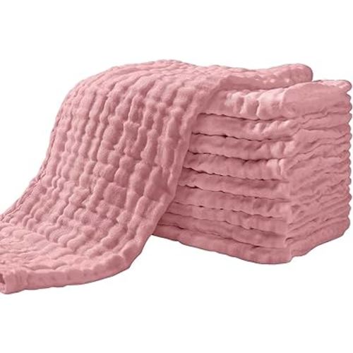 Yoofoss Baby 10 Pack 100% Cotton Baby Washcloths for Boys Girls Large 20''X10'' Super Soft and Absorbent Bean Paste