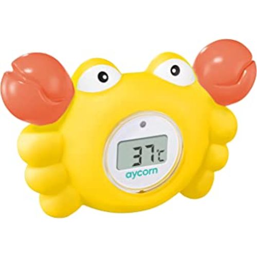 Aycorn Digital Baby Bath Thermometer Baby Safety - Celsius Water Temperature Thermometer & Room Thermometer with LED Display and Temperature Warning - Infant Baby Bath Toys Floating Toy Thermometer