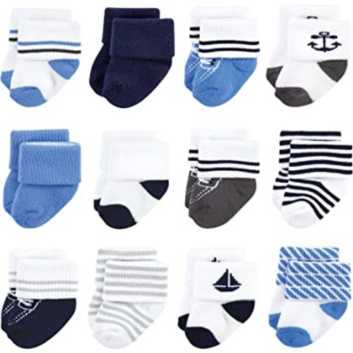 Hudson Baby Baby Girls' Cotton Rich Newborn and Terry Socks