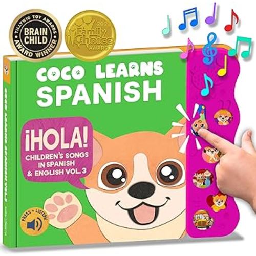 Vol. 3, Spanish Toys for Toddlers 1-3, Spanish Baby Books, Bilingual Children’s Book, Baby Books 0-6 Months in Spanish, Libros En Español para Niños, Baby Musical Toys 6-12 Months