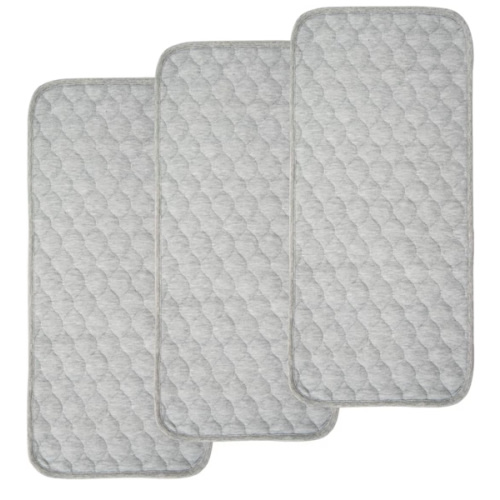 BlueSnail Quilted Thicker Waterproof Changing Pad Liners 3 Count(Gray 13” x 27”)