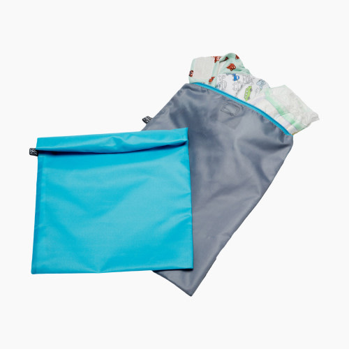 JL Childress Wet-to-Go Wet Bags (2 Pack) - Grey/Teal