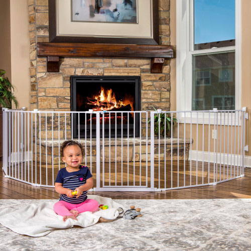 Super Wide Baby Gate and Playard - White