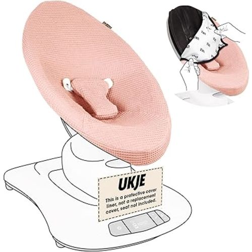 UKJE Liner Baby Rocker Cover - Compatible with 4moms MamaRoo 4 Old Model Before 2022 - Baby Swing Cover - Bouncer Cover - Cover Swing Bouncer - Pink