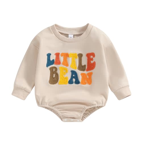 FYBITBO Baby Girl Boy Crewneck Sweatshirt Bubble Romper Long Sleeve Shirt Onesie Valentines Day Outfit Fall Clothes