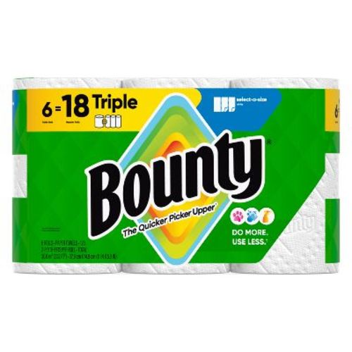 Bounty Select-A-Size Paper Towels - 6 Triple Rolls