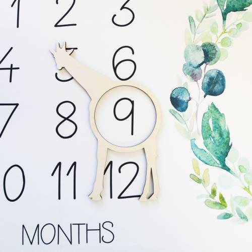 Giraffe Milestone Marker, Baby Milestone Blanket Marker, Baltic Birch Wood Milestone Marker, Blanket Monthly Marker, Photo Prop, Giraffe