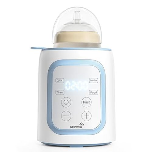 Grownsy Bottle Warmer, 8-in-1 Fast Baby Milk Warmer with Timer for Breastmilk or Formula, Accurate Temperature Control, Multifunctional Baby Bottle Warmers for All Bottles- Blue
