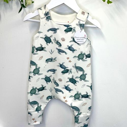 Turtle organic romper, personalised baby wear, personalised gift, handmade to order, toddler romper, baby wear, toddler wear, new baby gift