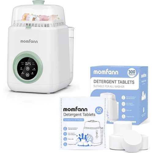 Baby Bottle Washer + 300 Deep Cleaning Detergent, 19 Min Rapid Wash, Sterilizer and Dryer, All-in-One Cleaner, Bottles,Pump Parts & Baby Essentials