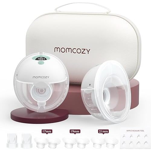 Momcozy M5 Hands-Free Wearable Breast Pump, Double-Sealed Flange for Baby-Like Comfort, 3 Modes & 9 Suction Levels, Portable Electric Pump – 24mm, 2 Pack Mint