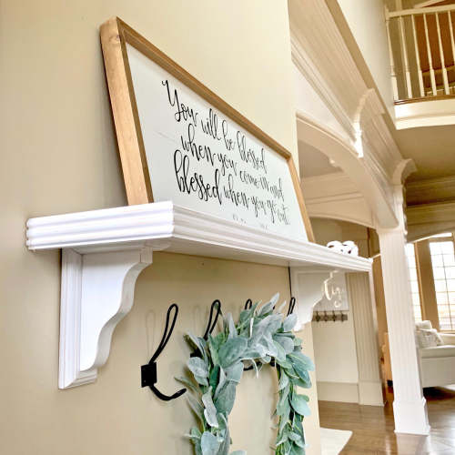 Nursery Shelf with Trim - (30”x8”, primed only, w/Hamilton corbels)