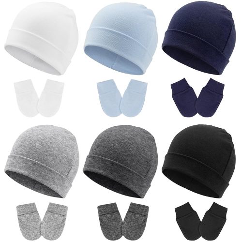 BQUBO Newborn Baby Hats Mittens Set for Boys Girls Hospital Hat Beanie Infant Caps Baby Gloves