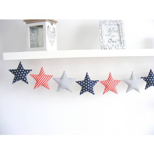 4th of July Garland Patriotic Garland 4th of July Decor American Decor 4th of July Banner Patriotic Gifts