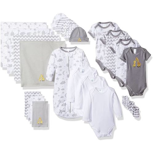 Spasilk Baby Essential 23 Piece Layette Set for Newborns and Infants, 0-6 Months, Grey Celestial