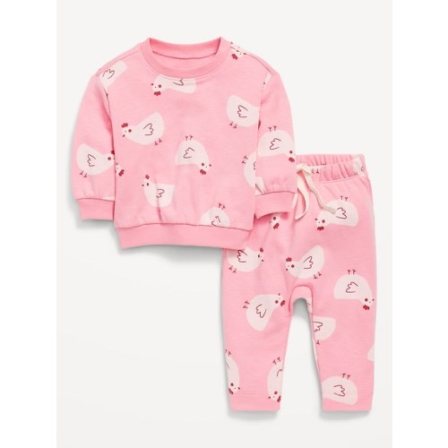 Printed French Terry Sweatshirt and Leggings Set for Baby
