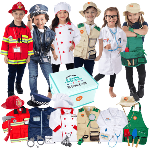 Born Toys Deluxe 6-in-1 Dress Up Costume Set with 31 Pieces Dress Up & Pretend Play Kids Costumes Set Ages 3-7