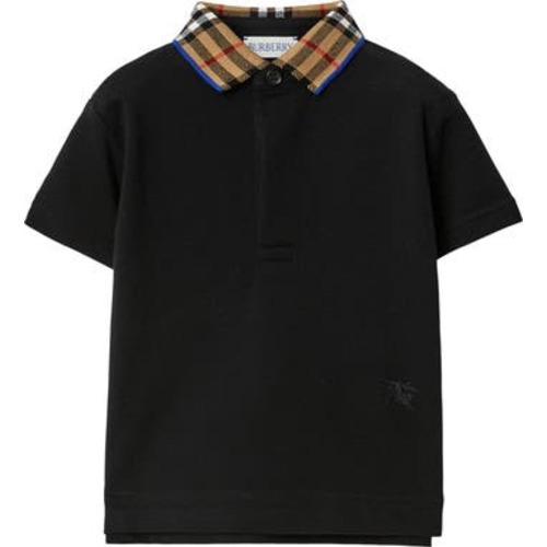 Check Collar Cotton Polo Shirt, 2T