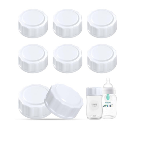 Travel and Storage Bottle Caps Compatible with Avent Baby Bottles, Bottle Lids Replacement, 8 Count
