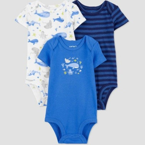 Carter's Just One You® Baby Boys' 3pk Bodysuit, Color: White/Blue, Size: 12M