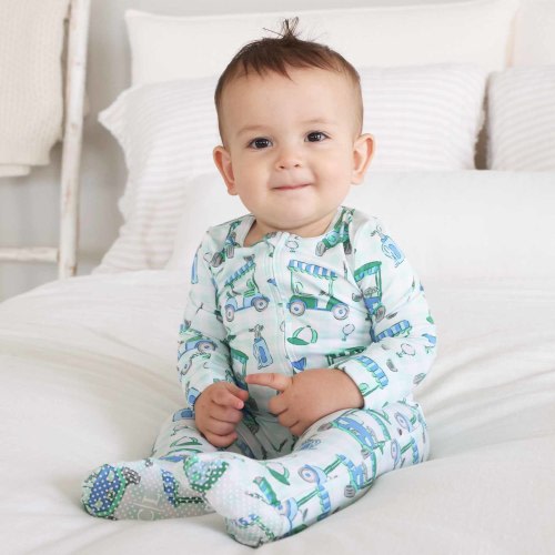 Birdie Babes Zipper Footie | Green