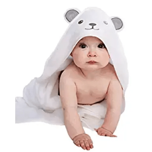 HIPHOP PANDA Hooded Towel - Rayon Made from Bamboo, Soft Bath Towel with Bear Ears for Babie, Toddler, Infant - Ultra Absorbent, Baby Stuff Shower Gifts for Boy and Girl - (Bear, 30 x 30 Inch) - 30x30 Inch (Pack of 1)