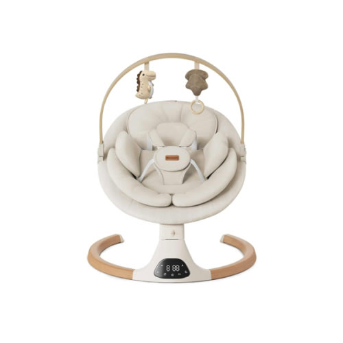 Baby Swings for Infants, Monamii Baby Swing, Infant Swing with 5 Speeds, 10 Lullabies, Electric Swing for Baby, Indoor & Outdoor Use (Beige)