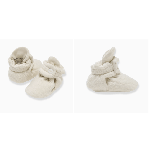 Organic Cotton Quilted Bee Baby Booties - Oat – Burt's Bees Baby 3-6M