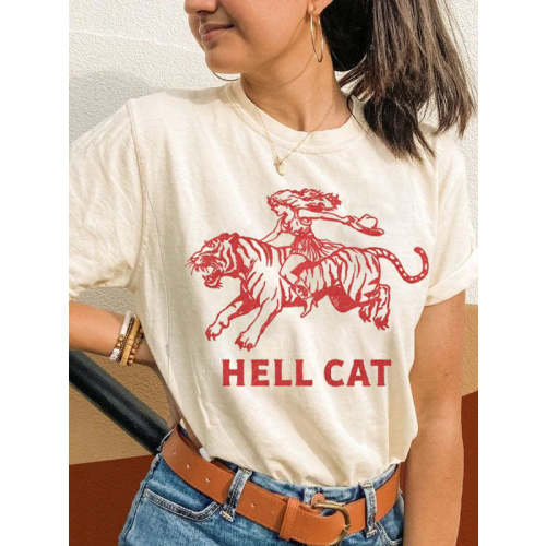 Vintage Cowgirl Hell Cat Nursing T-shirt