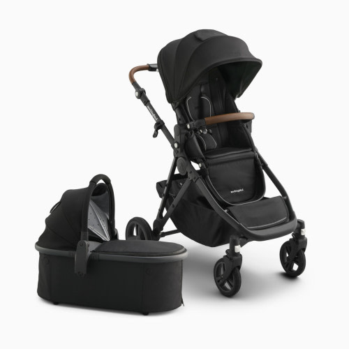 Mockingbird Single-to-Double Stroller 3.0 and Bassinet Bundle - Black With Penny Leather