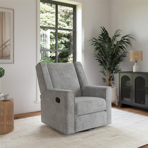 Elysian Corduroy Swivel Recliner Chair and Glider