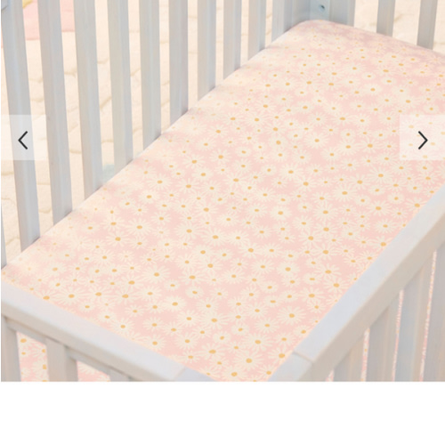 Daisy Crib Fitted Sheet - Pink