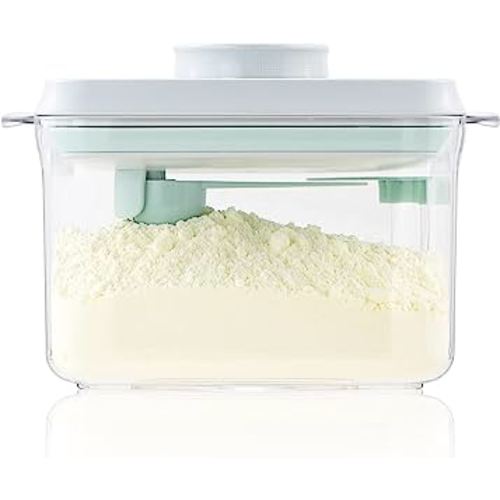 Tourdeus Milk Powder Container Airtight Formula Dispenser with Scoop and Scraper 300g 1000ml Clear