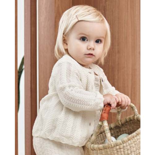 Baby Feather Stitch Cardigan | Hanna Andersson