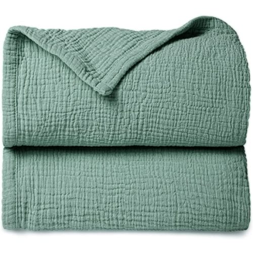 Lulu moon Muslin Quilt Blanket, Crib Blanket for Baby and Toddler,47x47 Inches(Lotus Leaf) - Baby Blanket