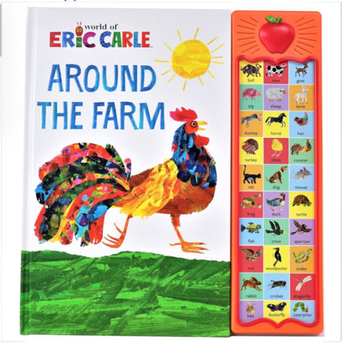 World of Eric Carle, Around the Farm 30-Button Animal Sound Book - Great for First Words - PI Kids