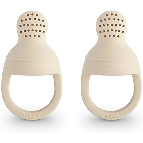 mushie Silicone Baby Fresh Fruit & Food Feeder Pacifier | 6 Months+ (Shifting Sand)