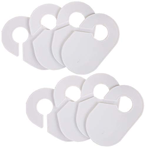luzen 10Pcs Clothing Rack Size Dividers Large Blank Hangers Closet Dividers Baby Closet Size Dividers Hanging Tag Label for Home Closet Cloth Store, White