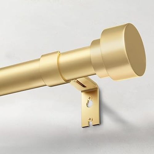 Heavy Duty Curtain Rods for Windows 28 to 48 Inch, 1 Inch Adjustable Gold Curtain Rod with Easy Installation and Modern Design (A1,Gold,30-60")