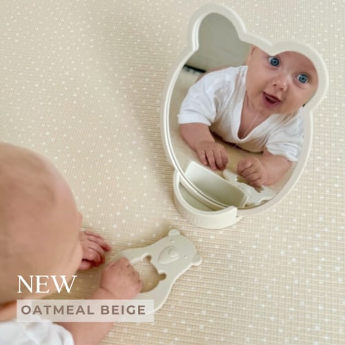 Tummy Time Mirror - Oatmeal Beige