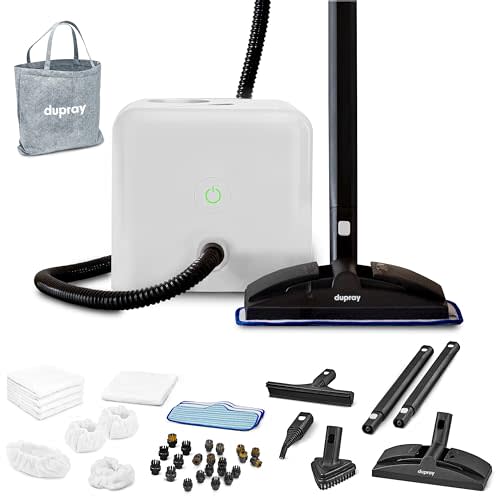 Dupray Neat Steam Cleaner, Multipurpose Steamer for Floors, Grout & Upholstery, Chemical-Free Cleaning, Long Run Time, 40-Piece Accessory Kit *Kills 99.9% of Bacteria & Viruses
