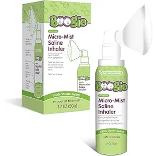 Boogie Micro-Mist Saline Inhaler, Baby Nose Congestion Relief, Nasal Spray for Kids, Pediatrician Recommended, 1.7oz Unscented - Pack of 1