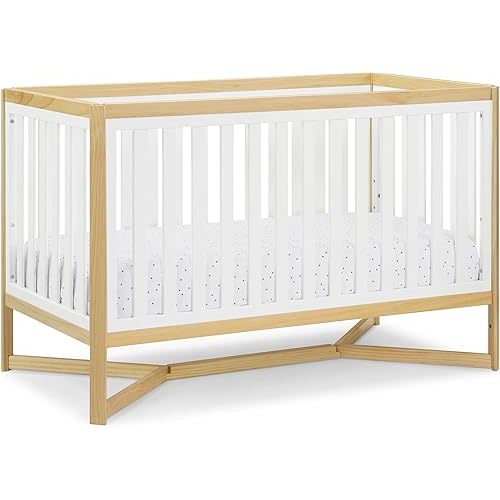 Delta Children Tribeca 4-in-1 Baby Convertible Crib, Bianca White/Natural