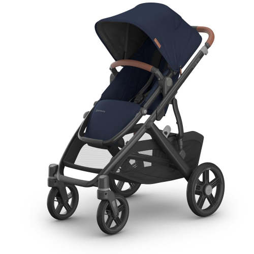 UPPAbaby Vista V3 Single-to-Double Stroller - Noa (Navy / Carbon Frame / Saddle Leather)