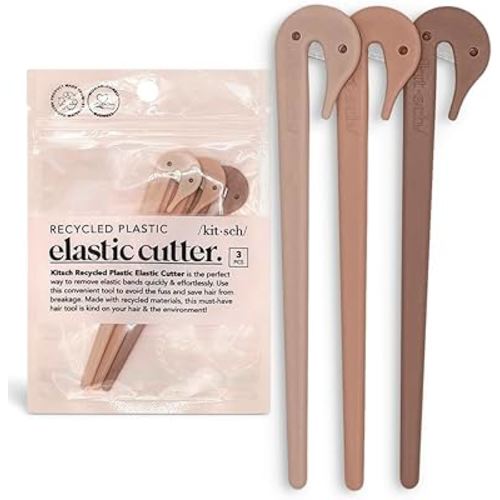 Kitsch Hair Tie Cutter - Easy To Use, Pain Free, No Damage Hair Accessories for Girls | Ponytail Cutter Tool for Kids & Toddlers | Elastic Ties Remover, 3pc Multicolor