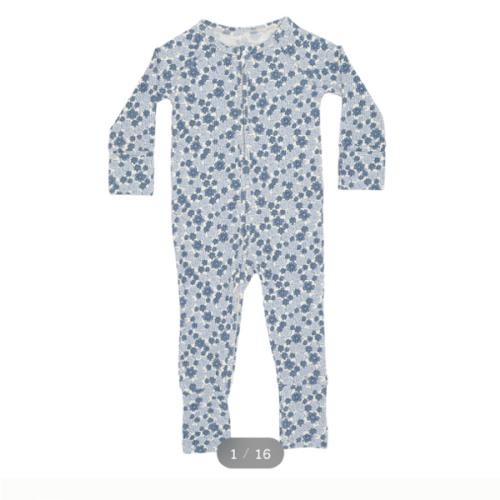 Bluebell Blossoms Small Ribbed Zip Romper