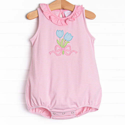 Stitchy Fish- Tied Up Tulips Applique Bubble, Pink