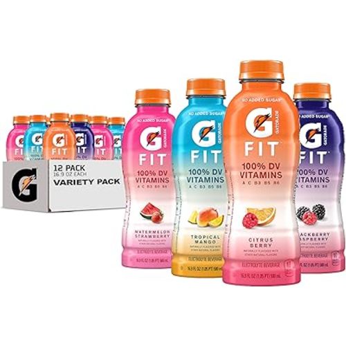 Gatorade Fit Electrolyte Beverage, Healthy Real Hydration, New 2.0 4 Flavor Variety Pack, 16.9.oz Bottles (12 Pack)