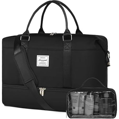 LOVEVOOK Weekender Bags for Women, Black